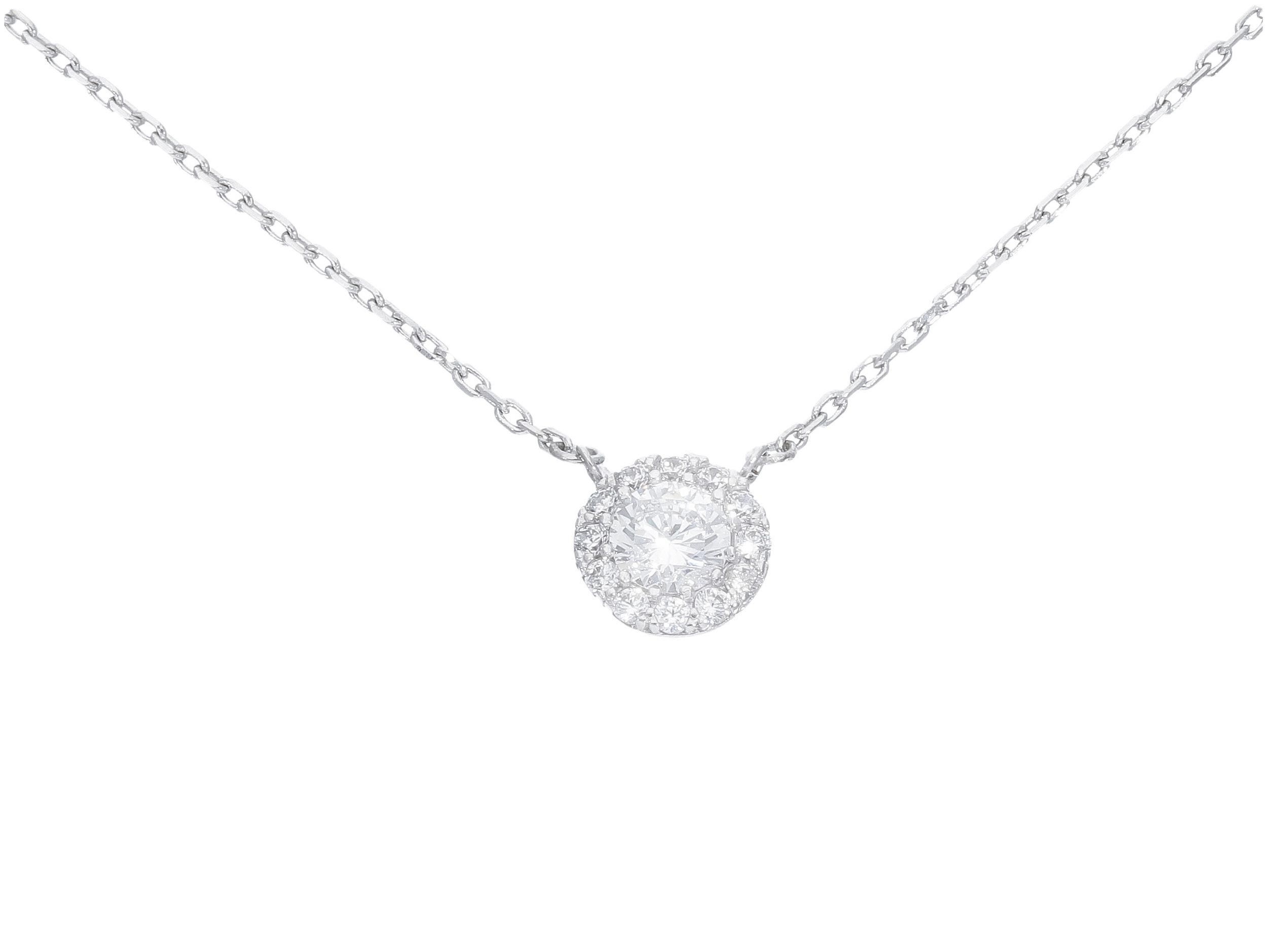 White gold necklace k14 with zircon  (code S244055)